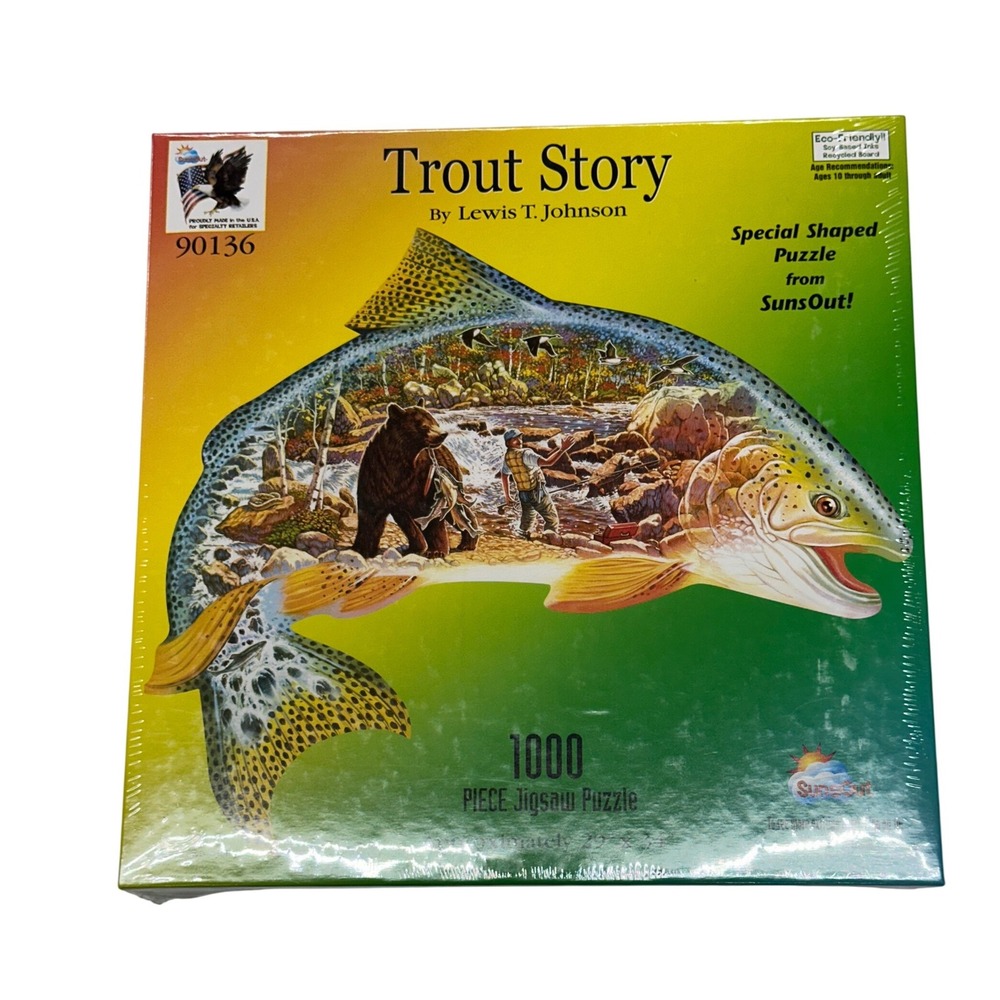 SunsOut Jigsaw Puzzle Trout Story Lewis T Johnson Special Shaped 1000 Piece